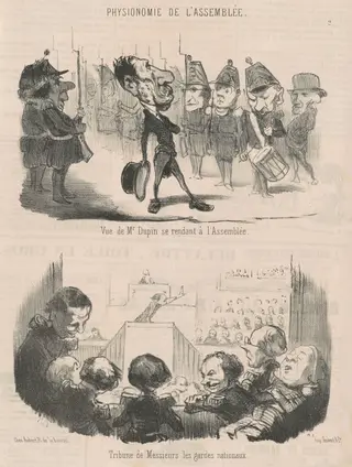 Vue de M. Dupin se rendant a l'assemblée, by Honoré Daumier, ink, 1849