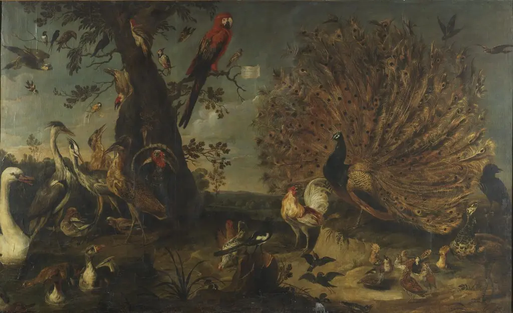 Concierto de aves, by Frans Snyders, oil, 1640