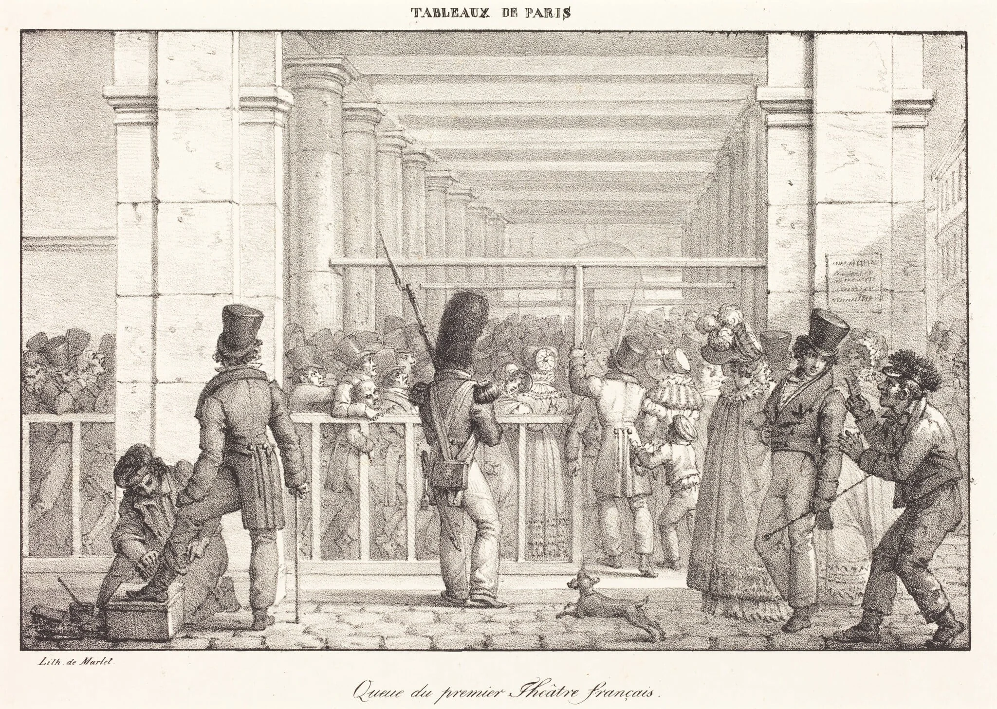 Queue du premier Theâtre français, detail