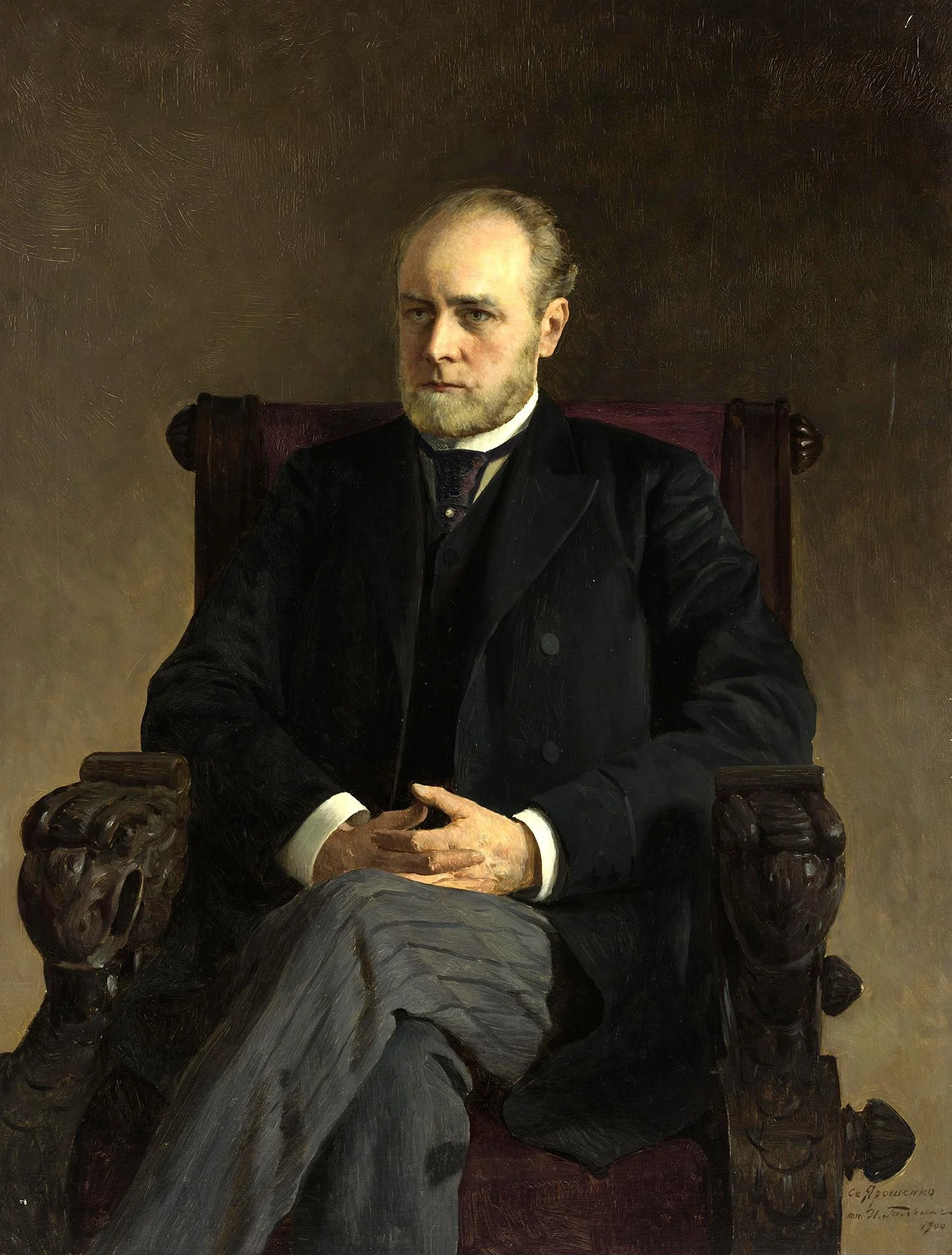 Portrait of I.F. Doss, detail