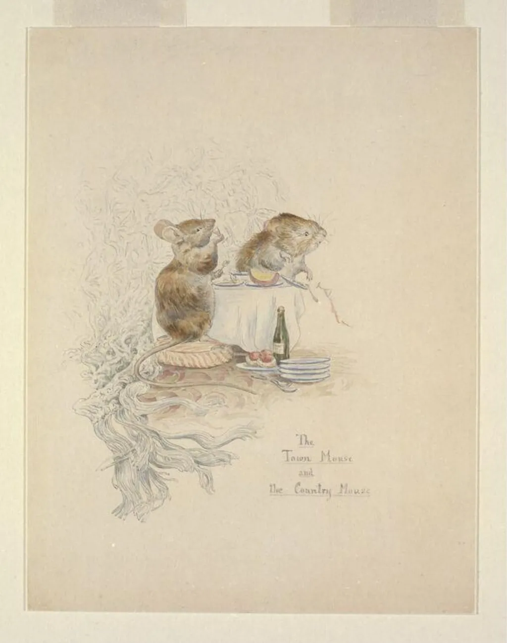 The Town Mouse and the Country Mouse, by Beatrix Potter, watercolor, 1900