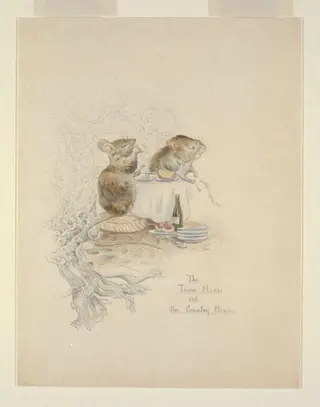 The Town Mouse and the Country Mouse, by Beatrix Potter, watercolor, 1900