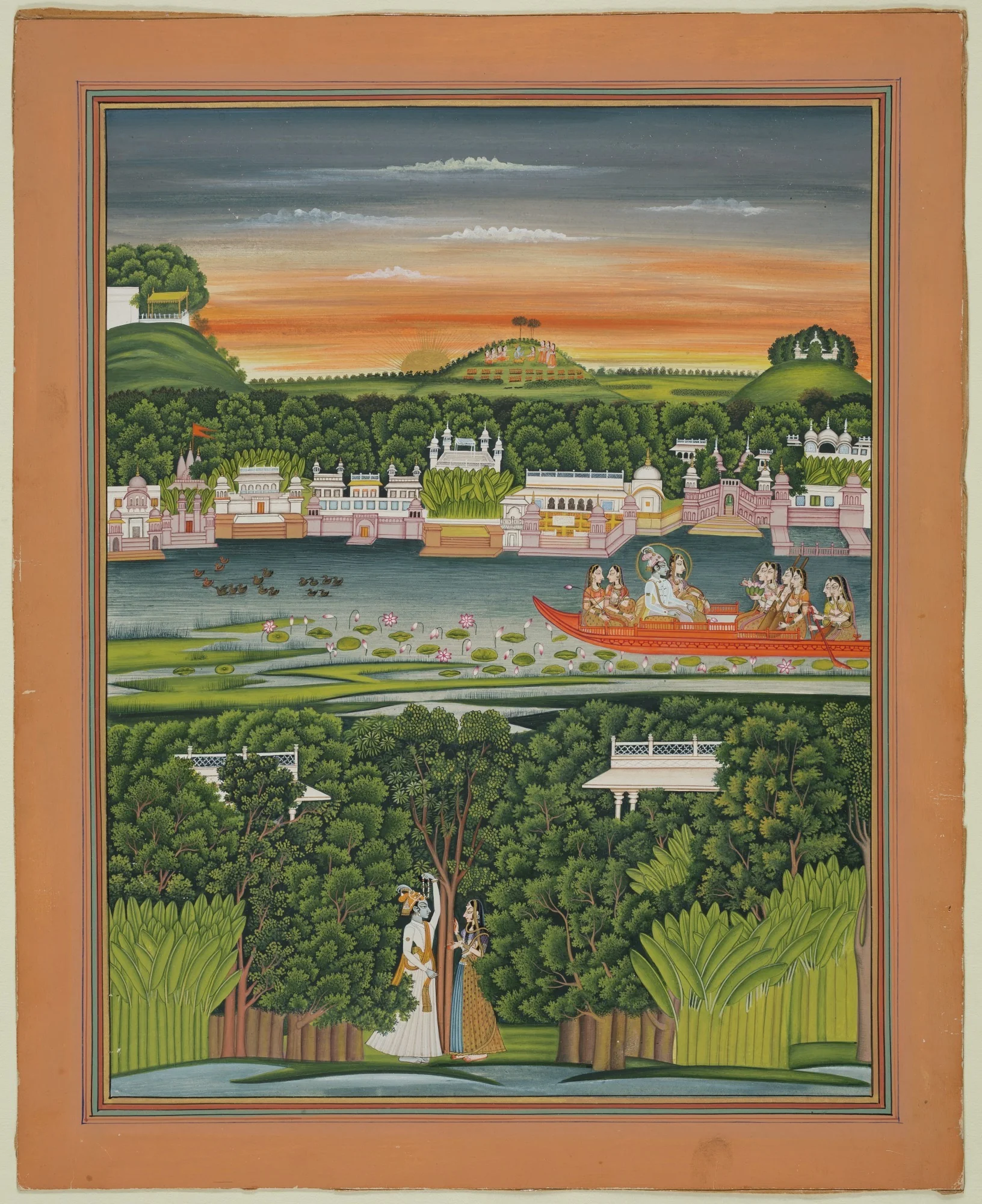 Krishna and Radha, detail