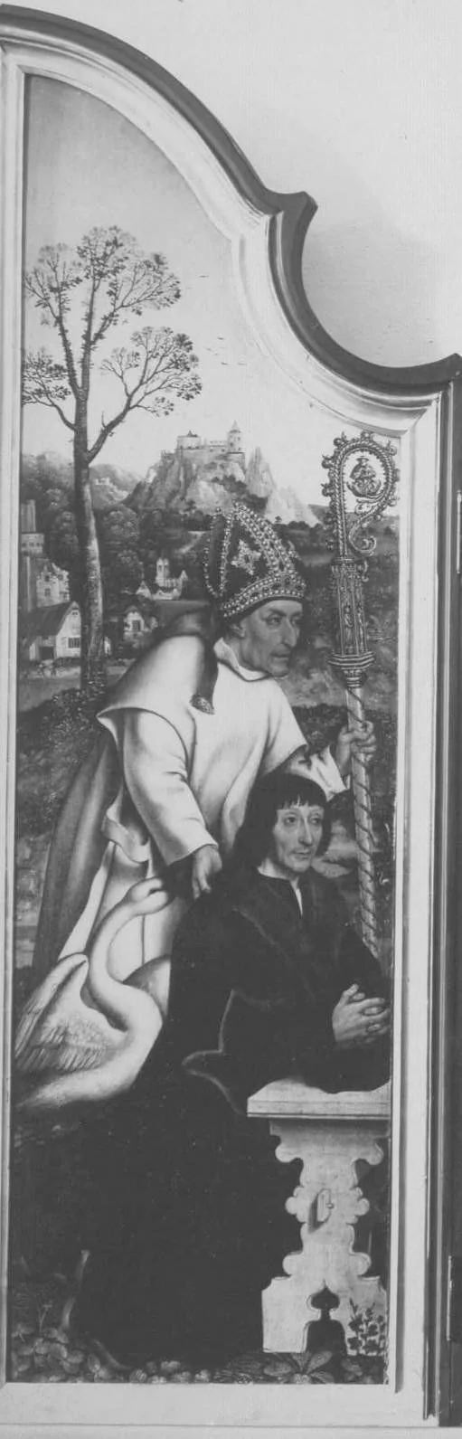 Beweinungsaltar: Hl. Hugo von Lincoln mit Stifter, detail