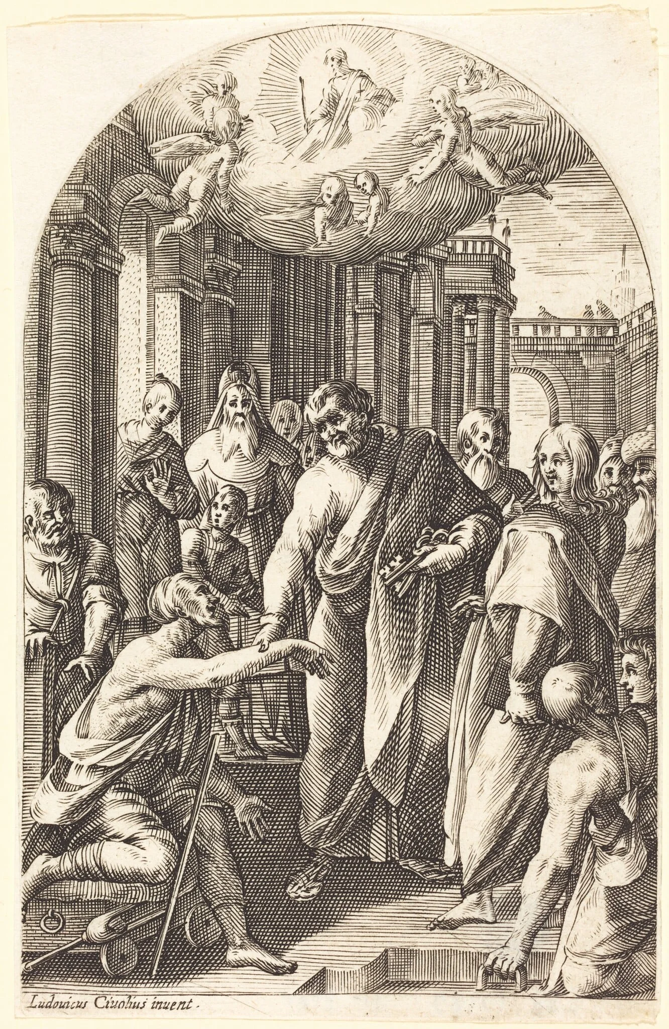 Peter and John Healing the Lame, detail