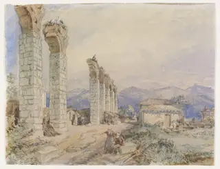 The Aqueduct - Ephesus, by William Simpson, watercolor, 1877
