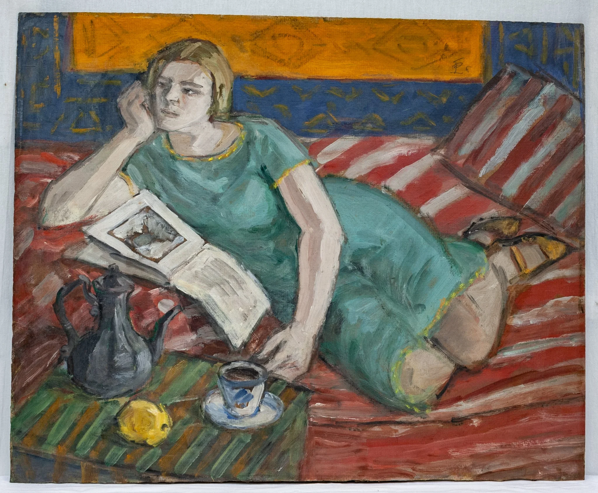 Femeie în verde, detail