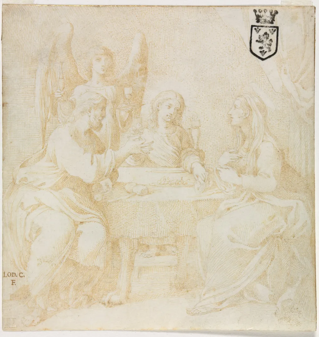 The Holy Family at Table Served by an Angel, by Ludovico Carracci, 1609