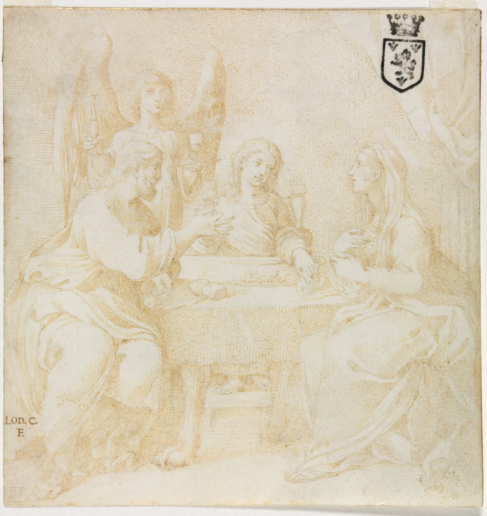 The Holy Family at Table Served by an Angel, detail