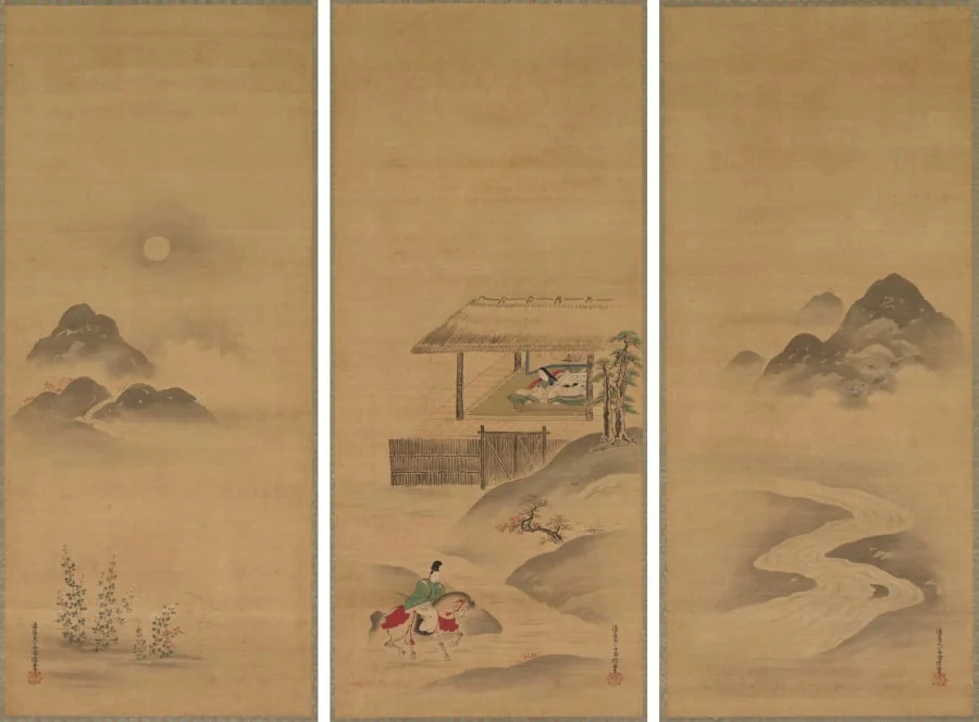 Minamoto no Nakakuni Visits Lady Kogō, detail