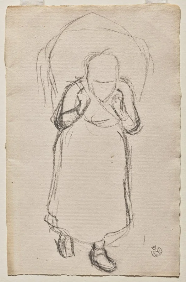 Study for "Seaweed Gatherers, Yport", detail