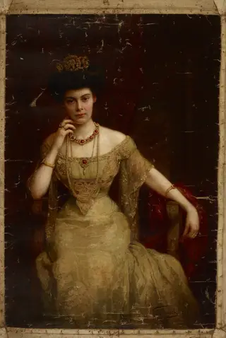 Portrait of Augusta Victoria of Schleswig-Holstein (1858–1921), Wife of Wilhelm II (1859–1941), King of Prussia and Emperor, by Felix Ehrlich, oil, 1900