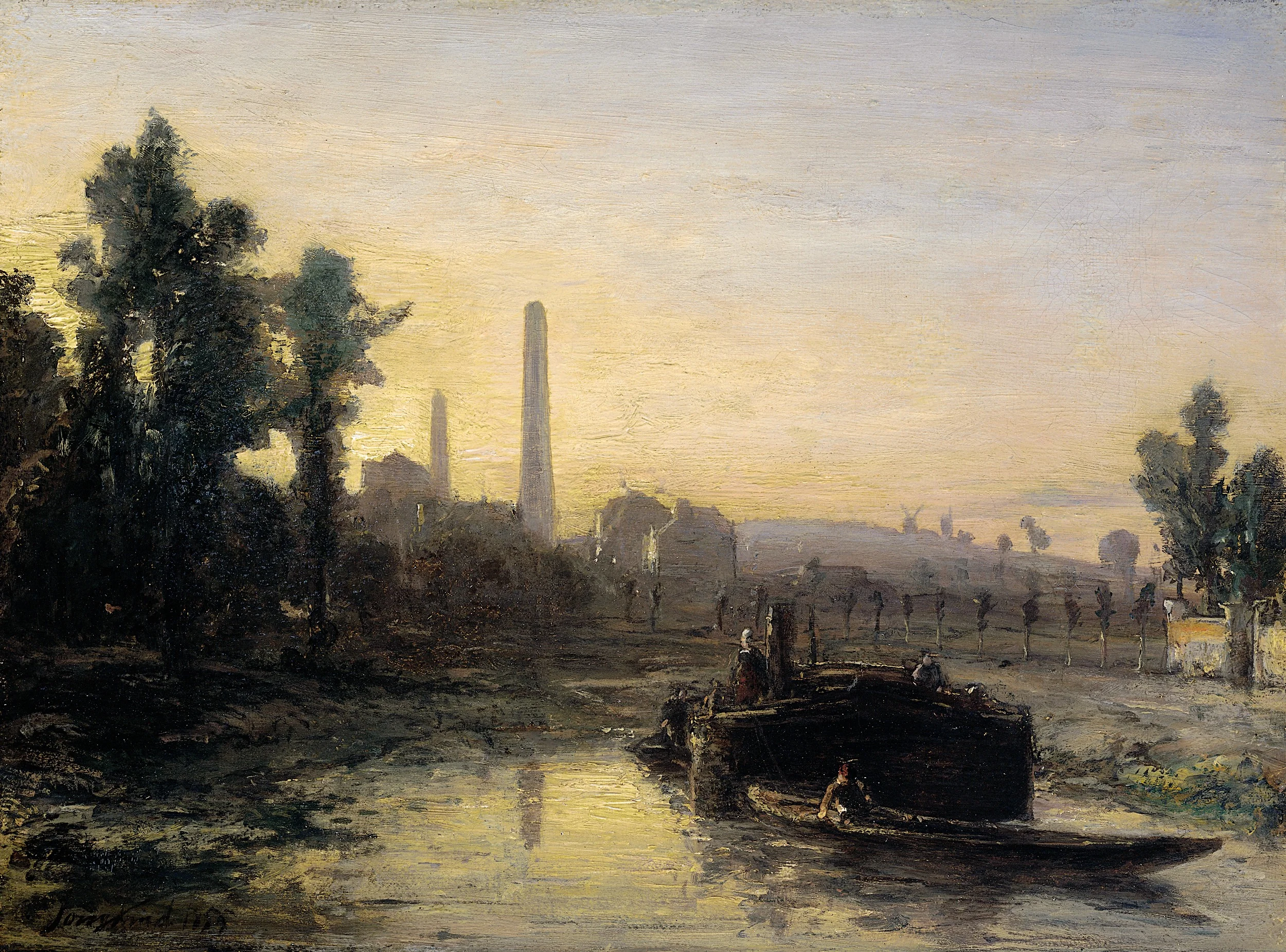 River View in France, possibly near Pontoise, detail