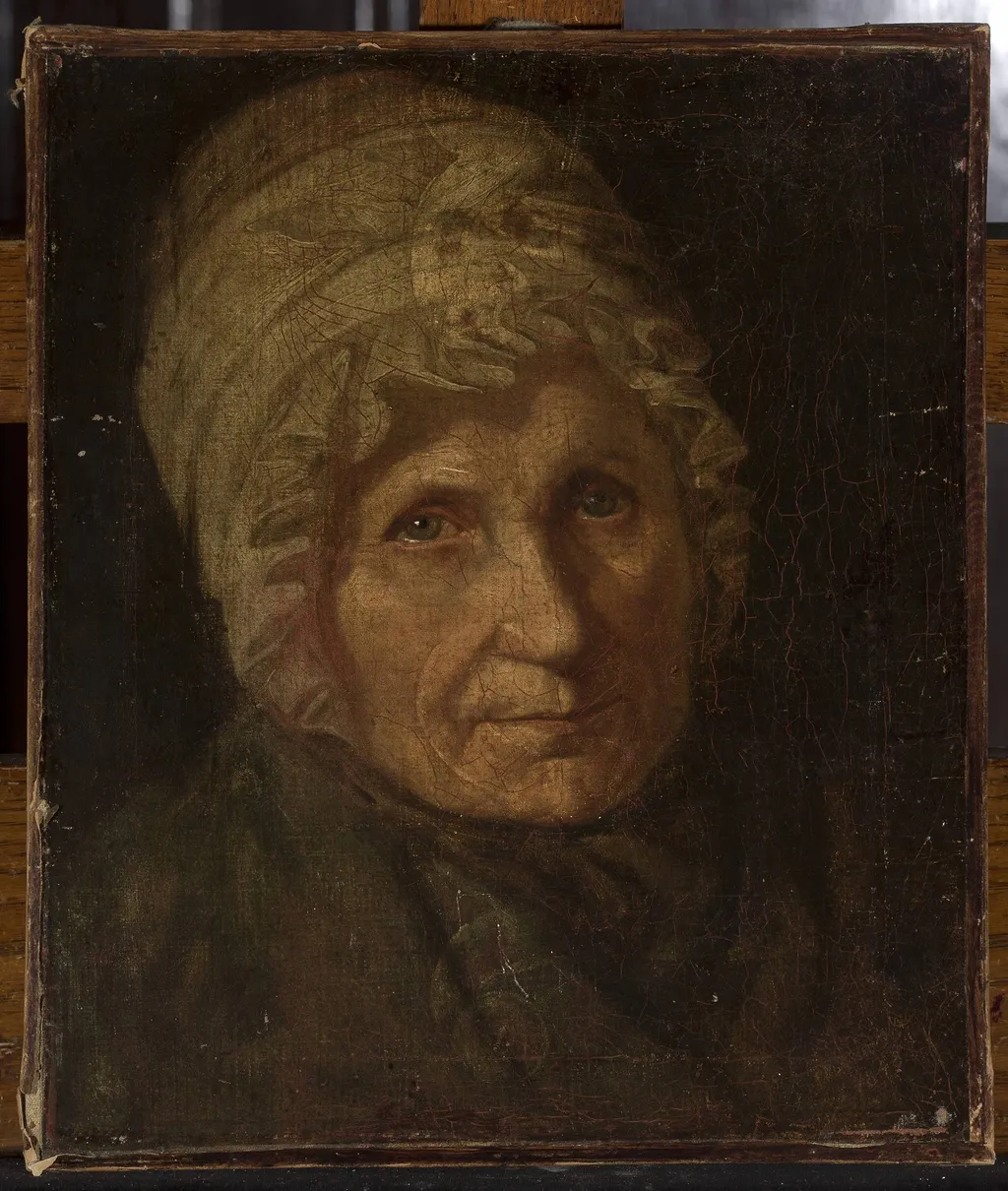 Portrait of a woman in a cap, by Józef Polkowski, oil, 1848
