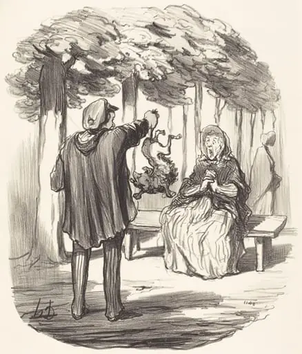 C'est t'y a vous c'hien la?, by Honoré Daumier, ink, 1847