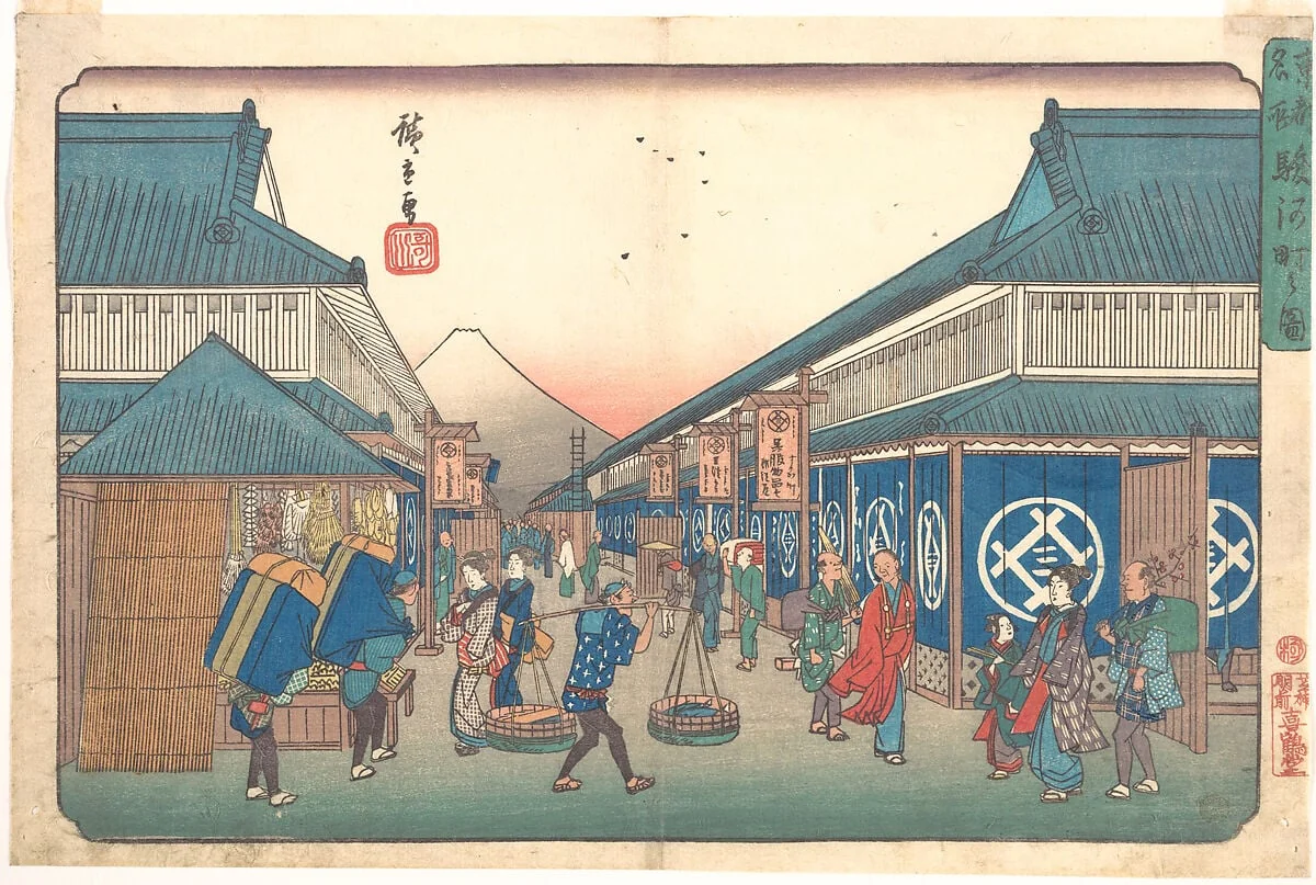東都名所 駿河町の図|Suruga Street, detail
