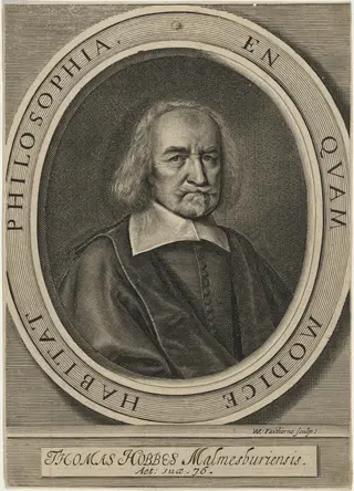 Thomas Hobbes, by William Faithorne, ink, 1668
