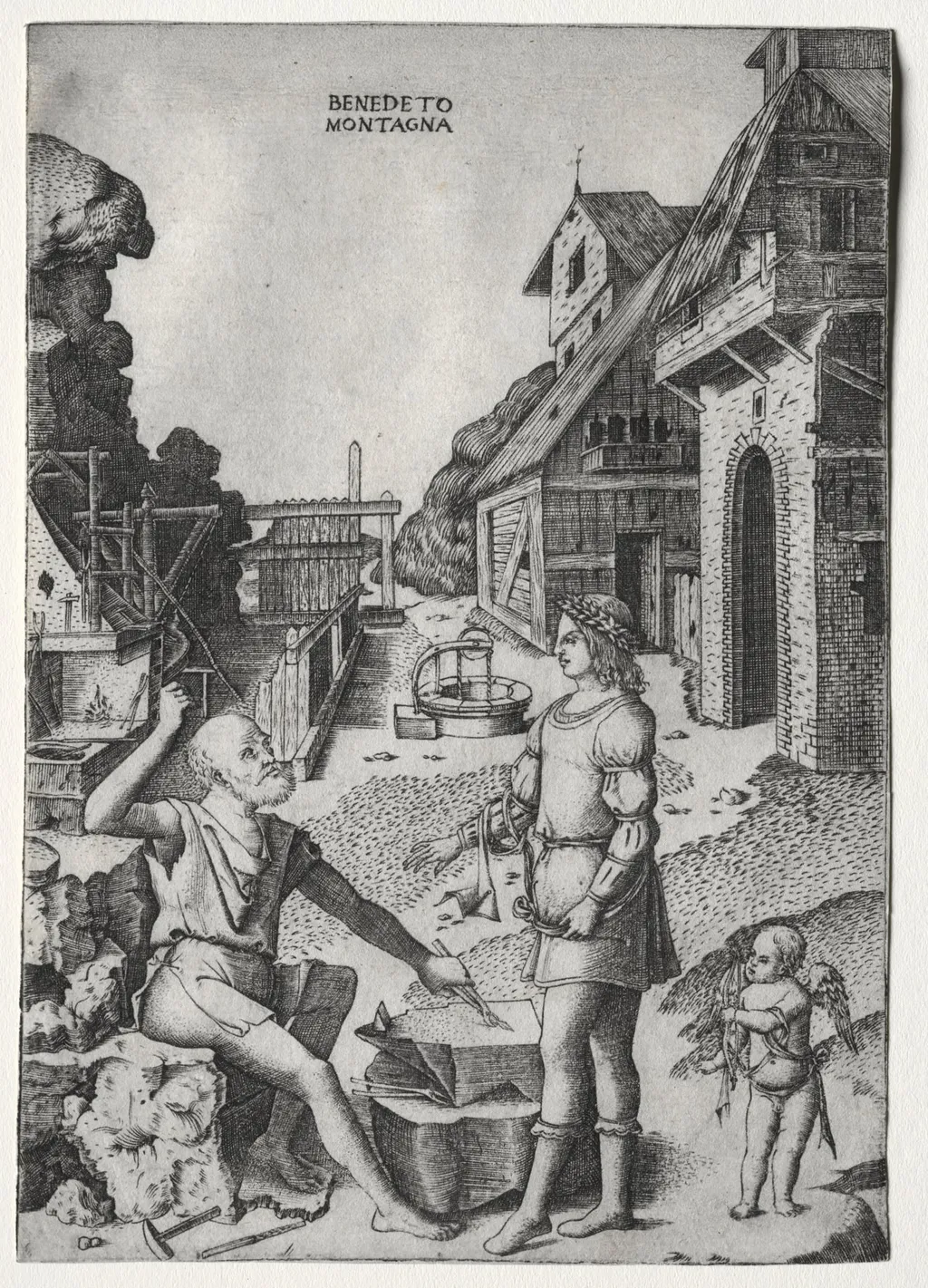 Vulcan, Apollo and Cupid, by Benedetto Montagna, 1518