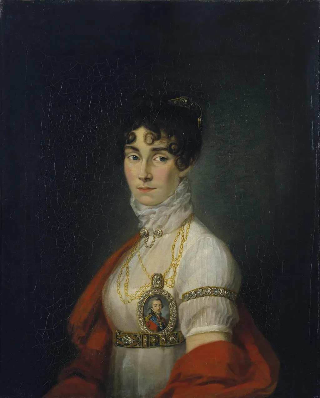 Portrait of Praskovia Kovalyova-Zhemchugova, Countess Sheremeteva (1768-1803), by Nikolay Argunov, oil, 1805