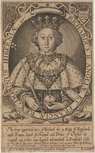 Richard II of England, by Renold Elstrack, ink, 1618