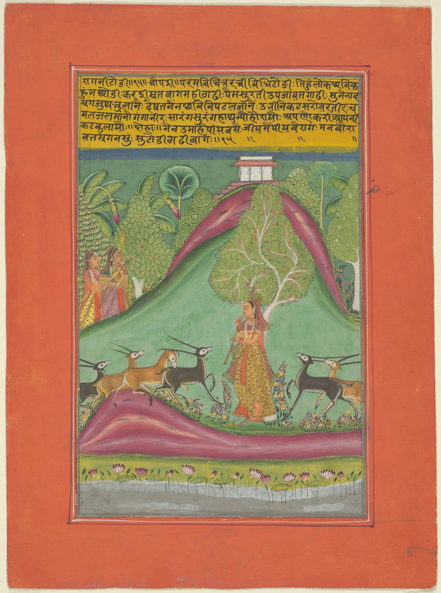 Ragini Todi, Page from a Jaipur Ragamala Set, detail