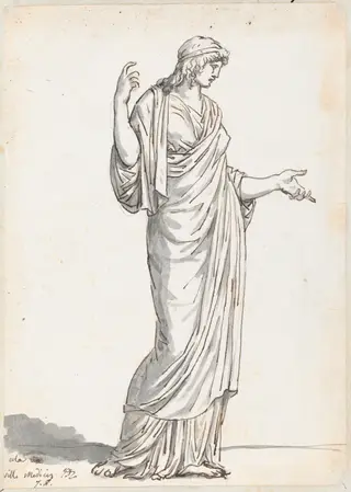 Woman from the Villa Medici, by Jacques-Louis David, ink, 1778