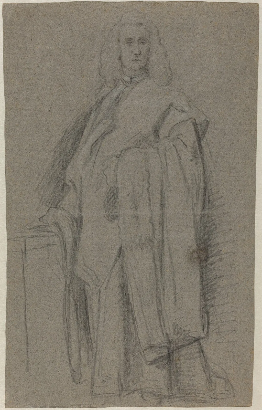 A Venetian Procurator of San Marco [recto], by Pietro Longhi, chalk, 1773