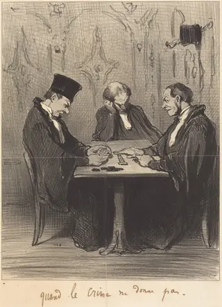 Quand le crime ne donne pas, by Honoré Daumier, ink, 1848