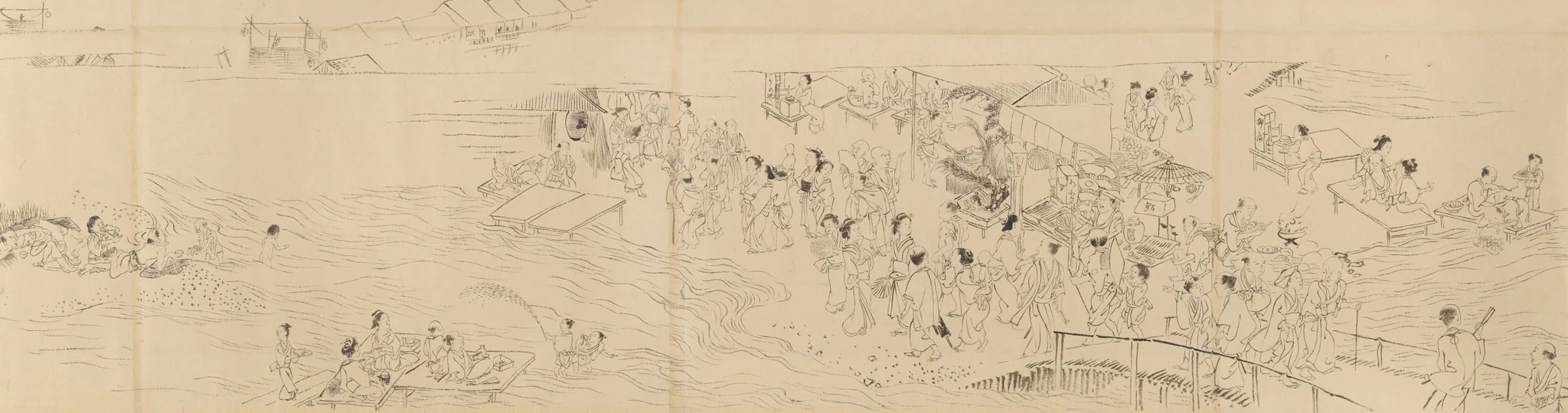 Amusements in Kyoto in the Four Seasons, detail
