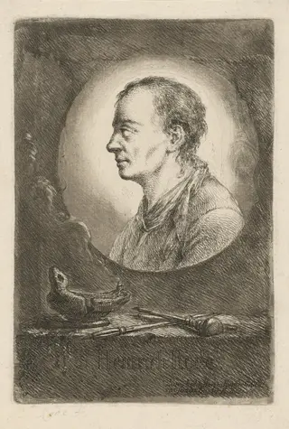 Memorial Sheet for the Artist's Brother, Johann Heinrich Rode, by Bernhard Rode, ink, 1759