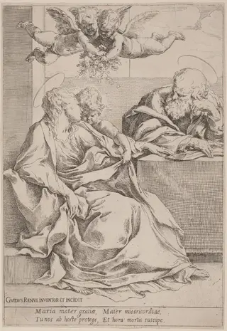 The Holy Family, by Guido Reni, ink, 1608
