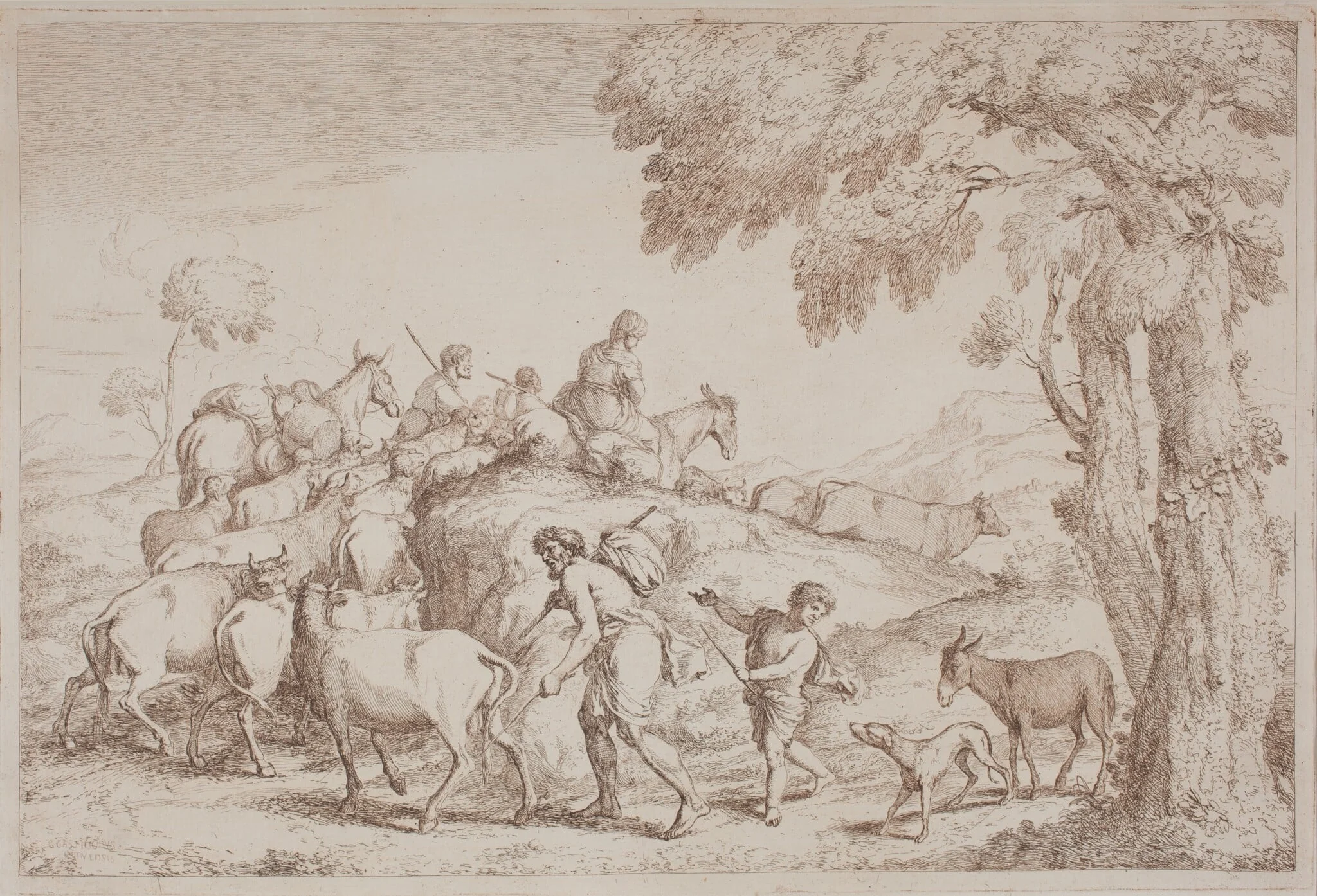 An Elderly Shepherd Seen from Behind, detail