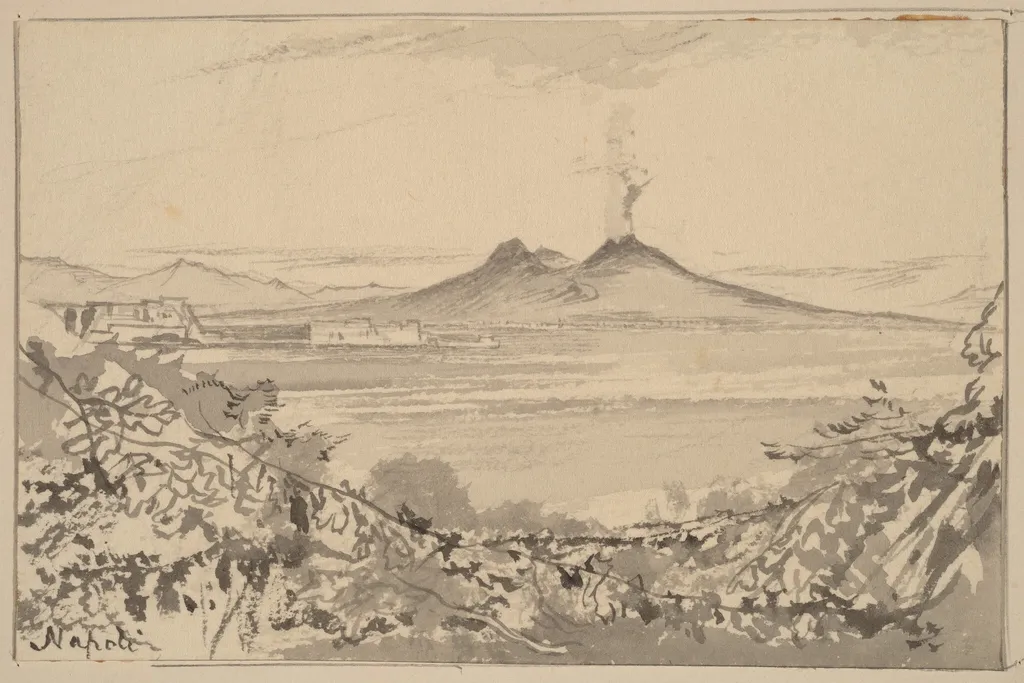 Napoli, by Edward Lear, graphite, 1884