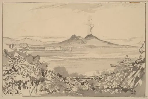 Napoli, by Edward Lear, graphite, 1884
