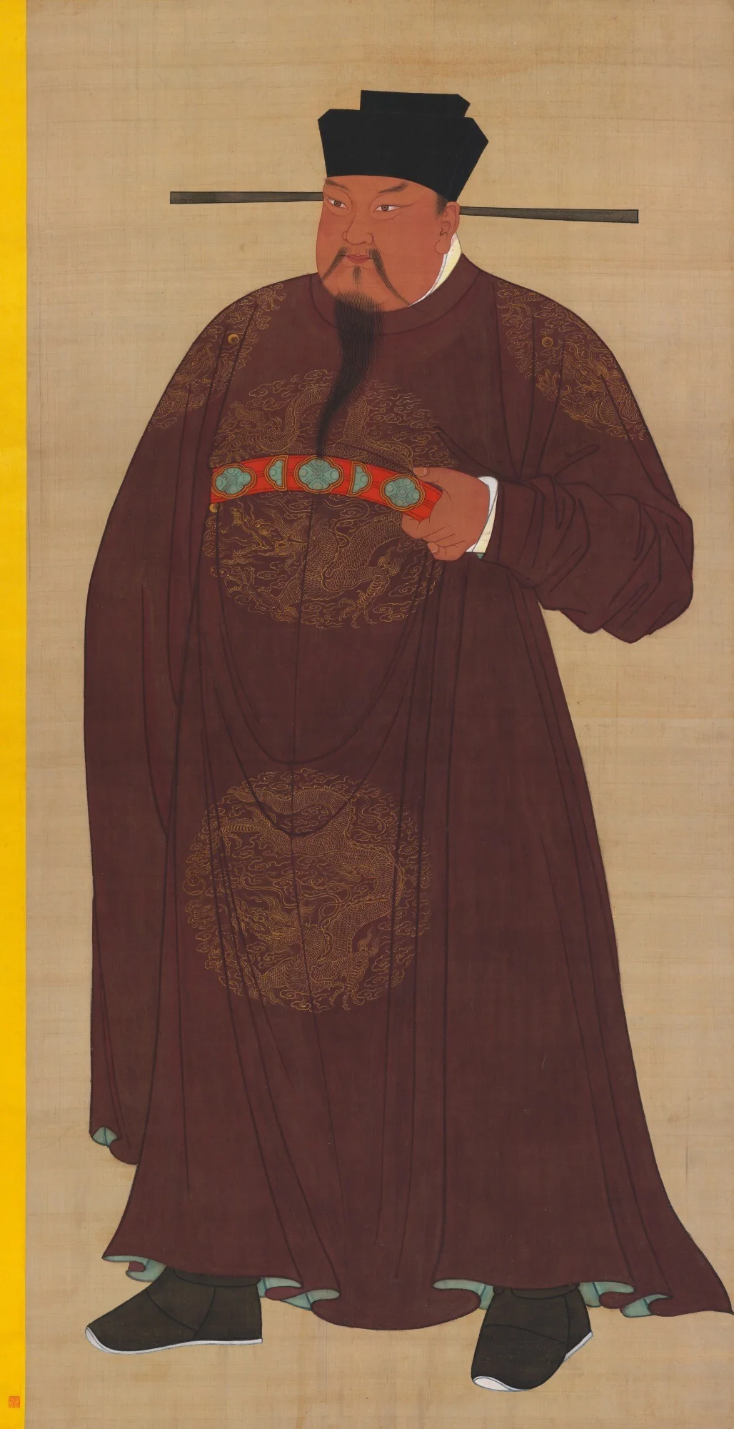 赵匡胤（宋太祖）画像轴, detail