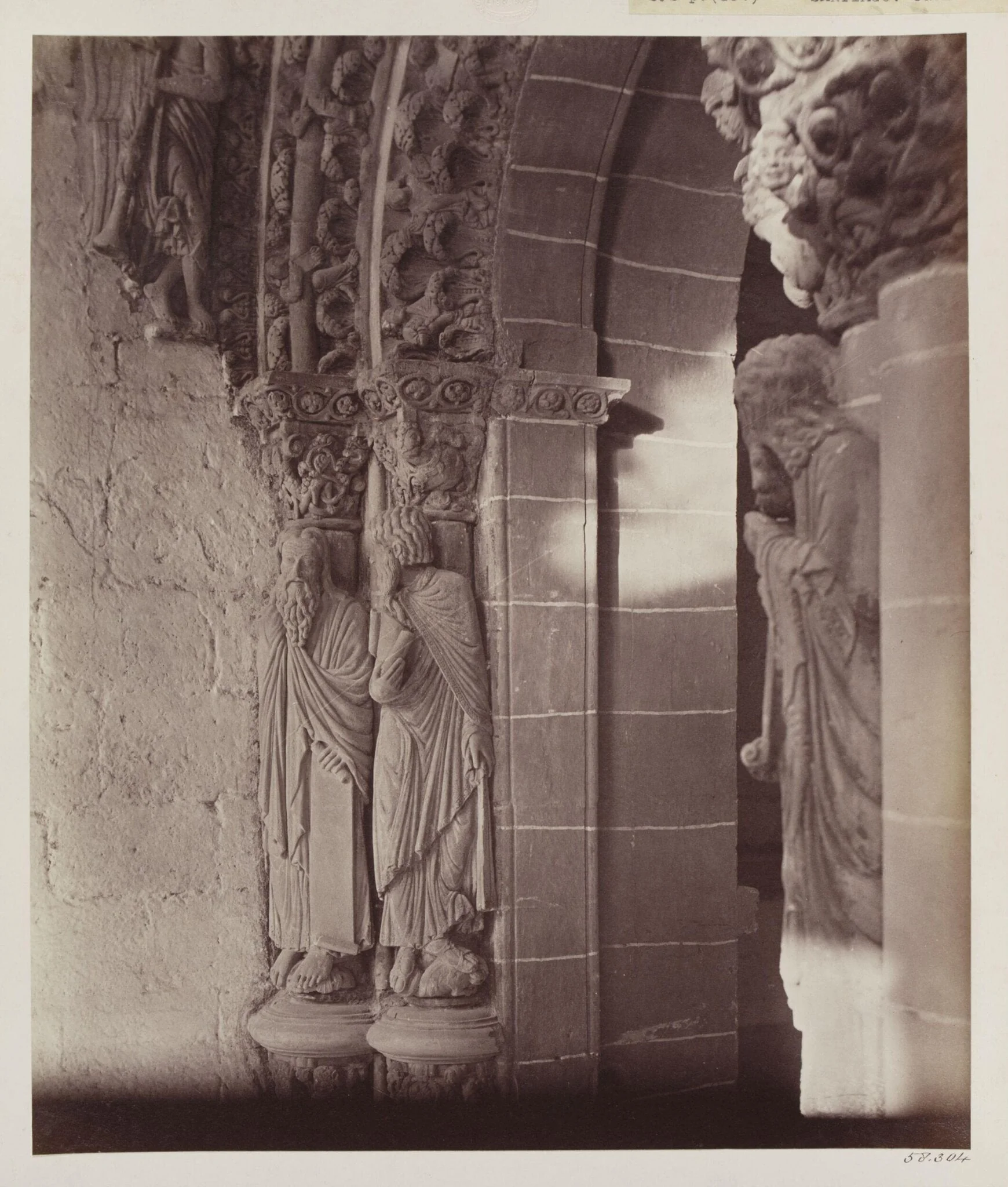 Cathedral, Santiago, Spain, Portico de la Gloria, Sculpture on the North wall, detail