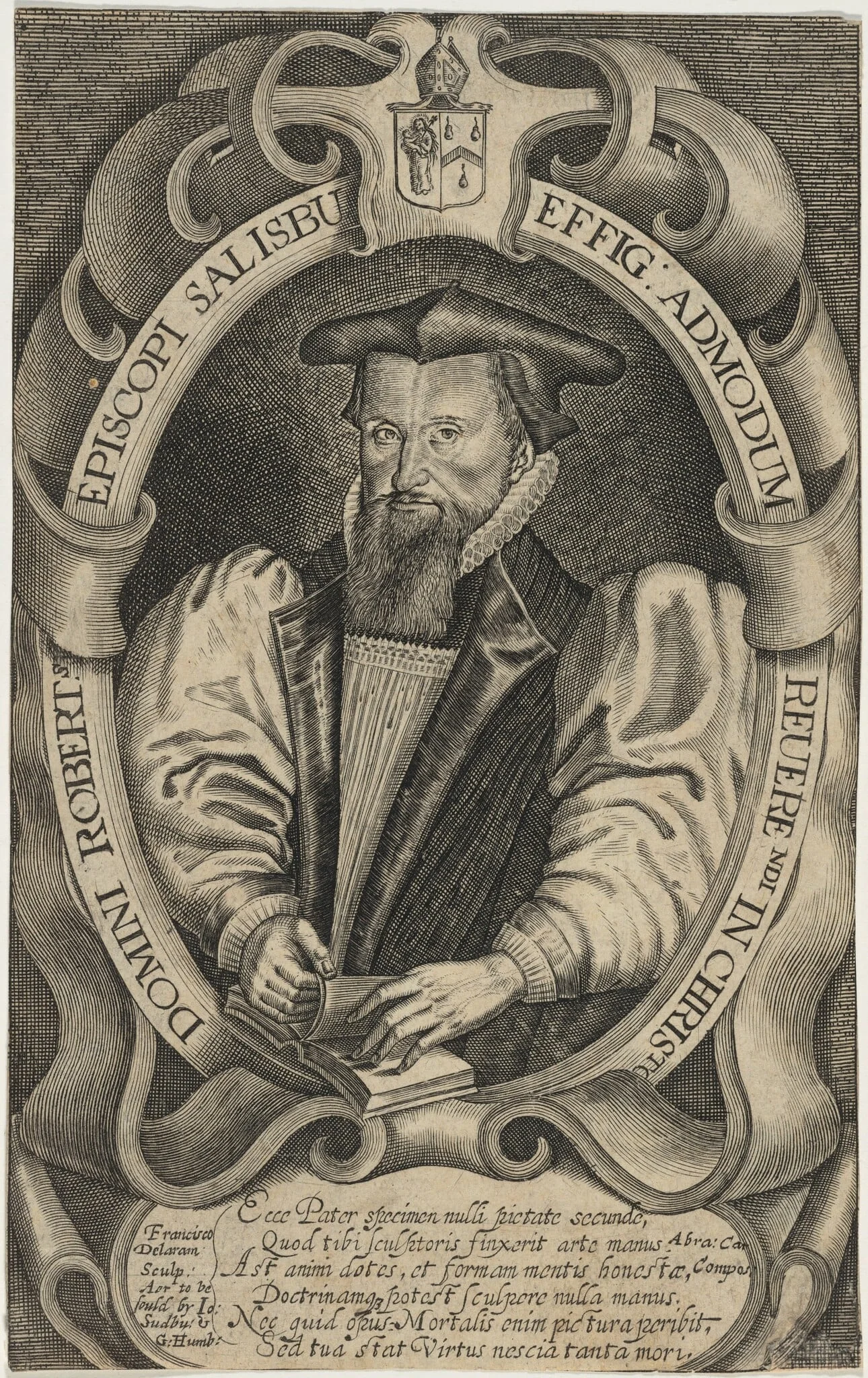 Domini Robertus, Episcopi Salisbury (Robert Abbot, Bishop of Salisbury), detail