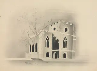 A Gothic Church by Moonlight, by Mary Altha Nims, 1840