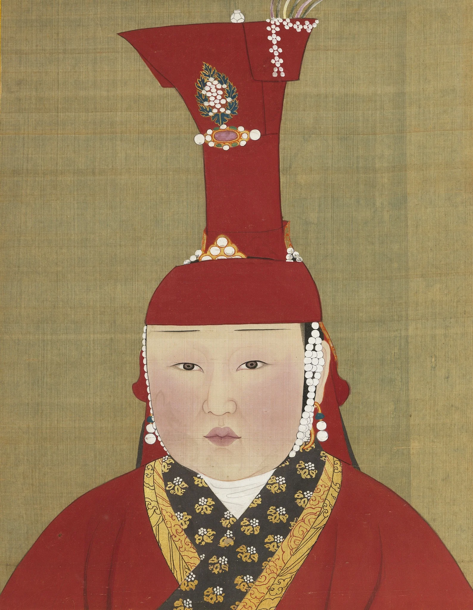 元代后半身像册-后妃（3）, detail