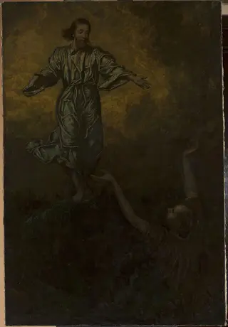 Christ and Saint Peter, by Hans Thoma, oil, 1889