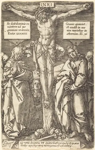 Christ on the Cross, by Heinrich Aldegrever, ink, 1553