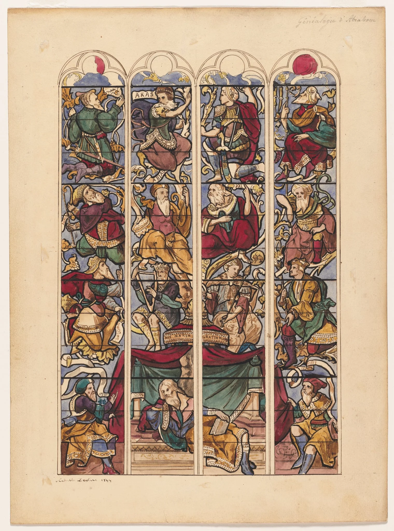 Study for Four Stained Glass Windows "Généalogie d'Abraham", detail
