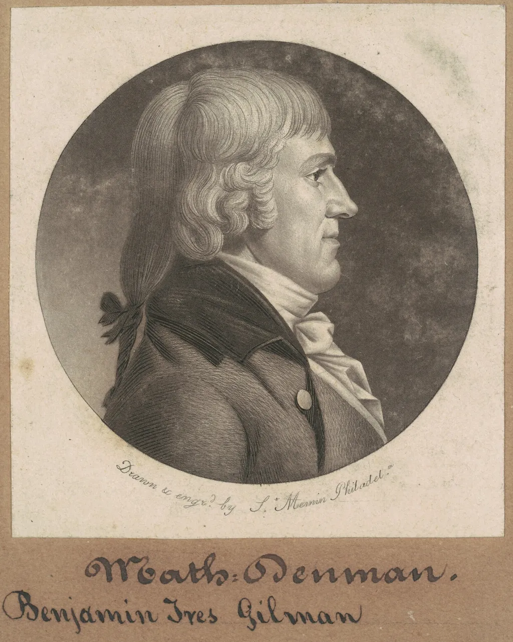 Benjamin Ives Gilman, by Charles B. J. Févret de Saint-Mémin, ink, 1801
