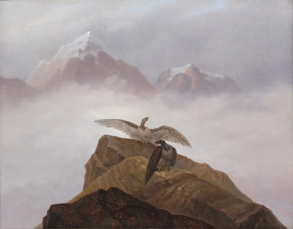 Fantasy of the Alps, by Carl Gustav Carus, oil, 1822