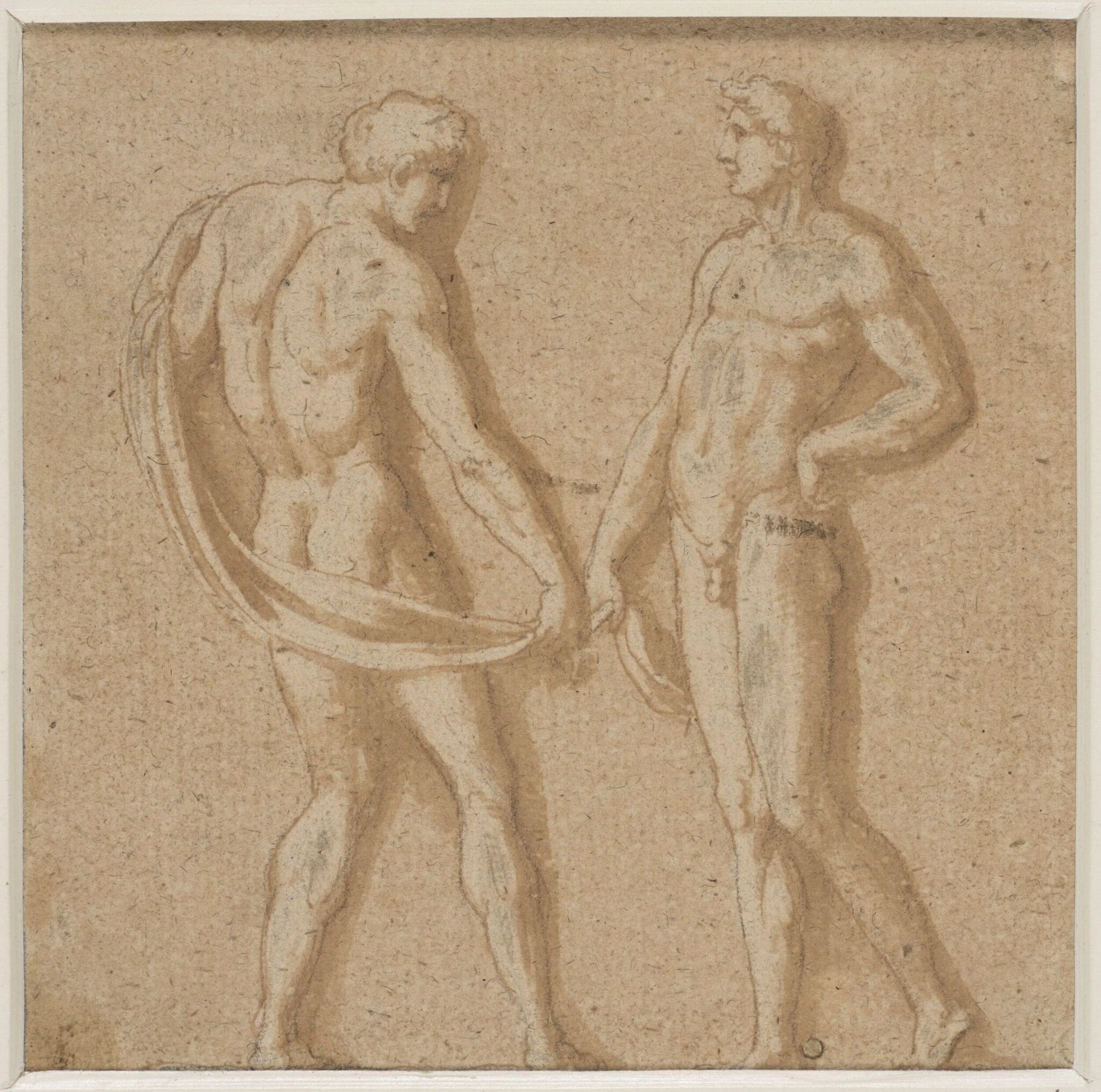 Two athletes, detail