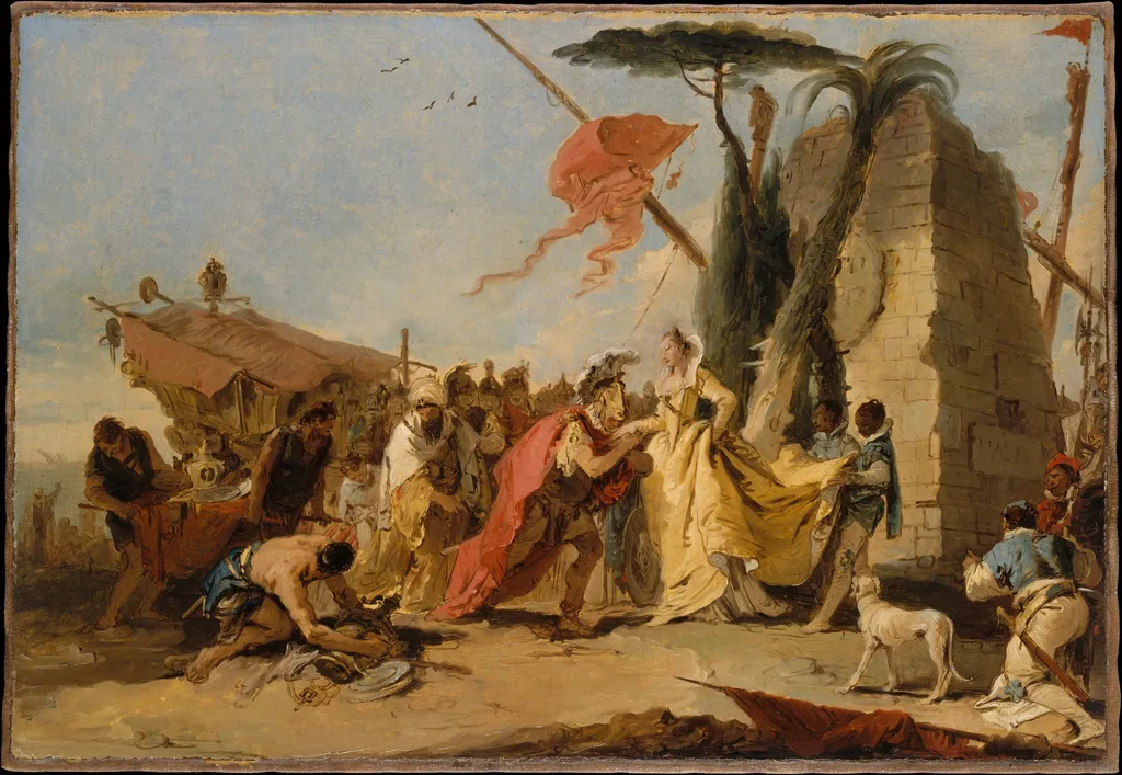The Meeting of Antony and Cleopatra, by Giovanni Battista Tiepolo, oil, 1746