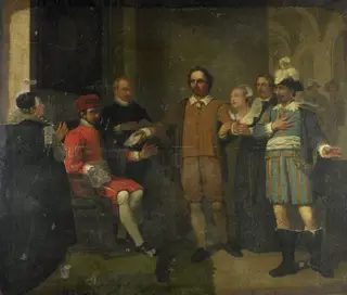Jacob Simonsz de Rijk getting the Spanish Governor-General Requesens to Release Marnix van Sint Aldegonde, 1575, by Jan Willem Pieneman, unspecified, 1806