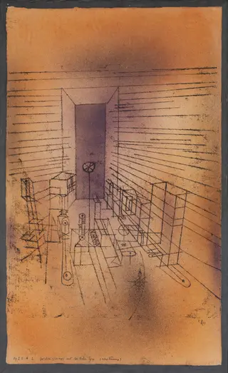 Ghost Chamber with the Tall Door (New Version), by Paul Klee, unspecified, 1925