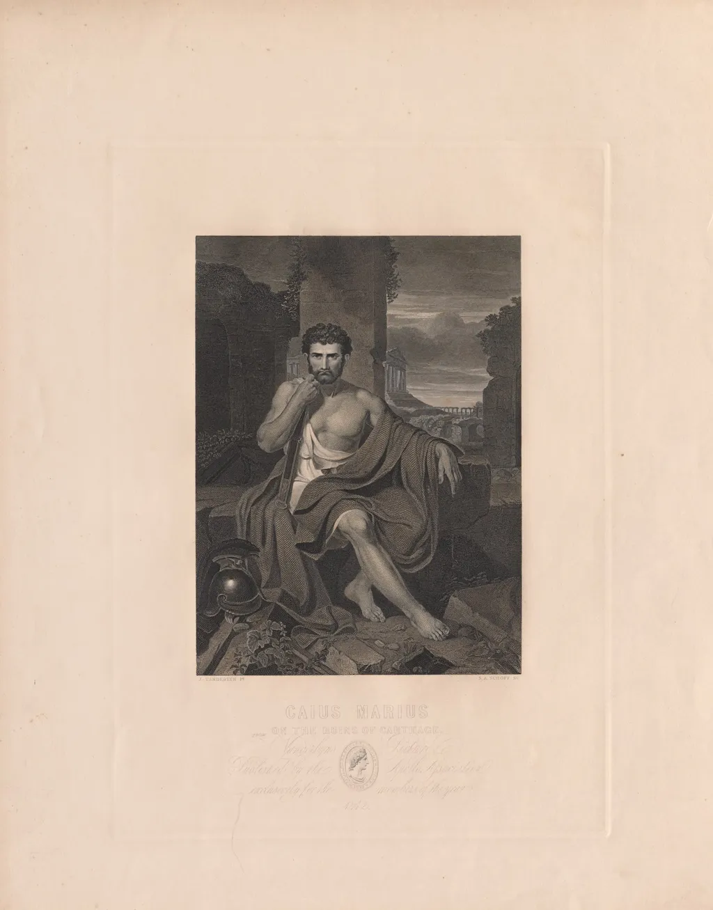 Caius Marius on the Ruins of Carthage, by Stephen Alonso Schoff, 1842