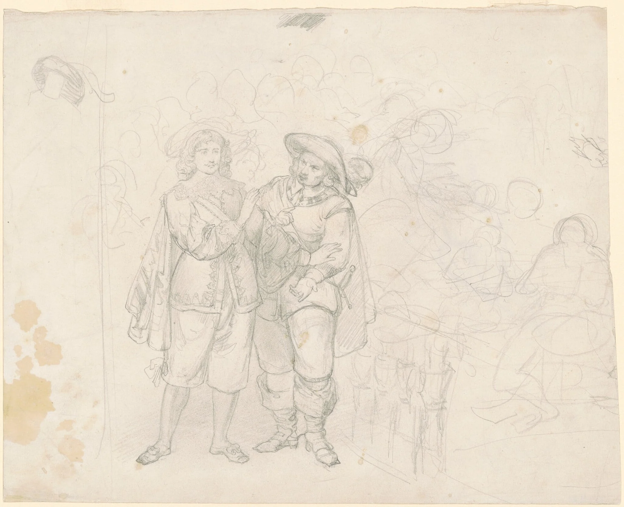 Two Cavaliers [recto], detail